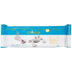 Pâte à modeler durcissant à l'air Créalia enfants - Blanc - 1 kg pas cher