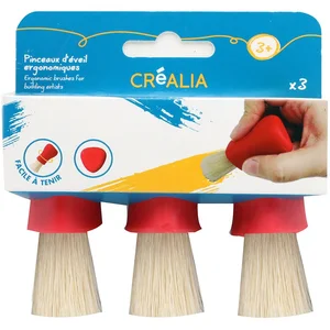 Set de 3 pinceaux d'éveil ergonomiques Créalia pas cher
