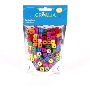 Sachet de perles « alphabet » multicolores en bois - Créalia