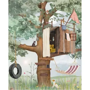 Mimi'lou Papier Peint Panorama Ma cabane L (250 x 200 cm)Vendu parberceau-magique