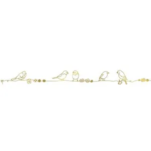 Mimi'lou Frise murale Perles et Oiseaux Gold (5 m)Vendu parberceau-magique