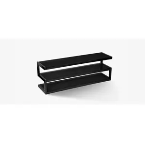 Comparateur de prix : Meuble TV - NorStone - Esse 140 - Noir satiné - Verres noirs - Support jusqu'à 80 kg