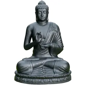 Wanda Collection Statue de bouddha assis noir 150cm pas cher