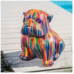 Wanda collection - Statue de Jardin déco Moderne Bouledogue 40cm Trash pas cher