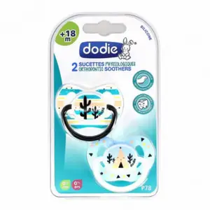 Dodie Sucette Physiologique plus de 18 Mois Silicone Duo Cactus P78 pas cher