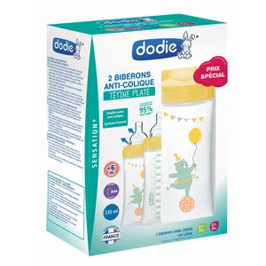 Comparateur de prix : Dodie Biberon Sensation+ Anti-Coliques +6m Ours Lot de 2 x 330ml