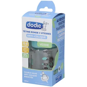 Comparateur de prix : Dodie - Biberon Initiation+ Verre 150ml Vert Oiseaux