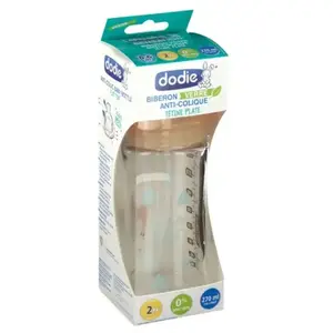 Dodie Biberon Sensation+ Anti-Coliques en Verre +0m Beige Biche 270ml