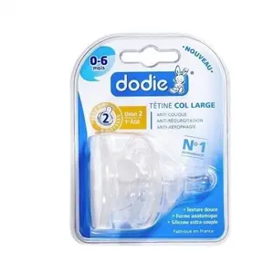 Tétine Silicone Initiation Col Rond 3 vitesses - Dodie - Lot de 2 pas cher