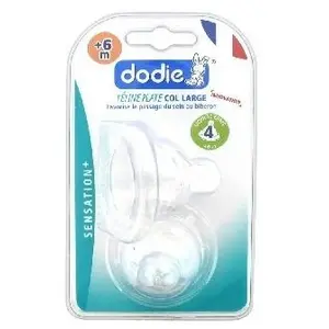 Comparateur de prix : Dodie Sensation+ Tétine Plate Col Large +6M Débit 4 | 2 pièces
