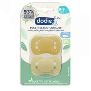Comparateur de prix : Dodie Sucette Anatomique Eco-Conçue +0m Jaune Lot de 2