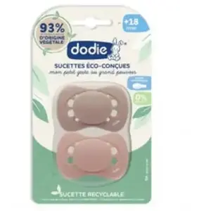 Dodie 2 sucettes anatomiques éco-conçues roses 18 mois et + pas cher