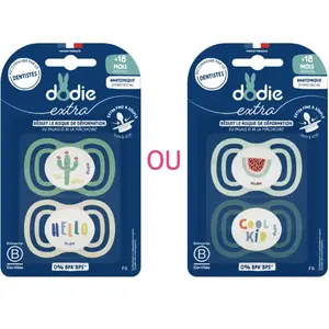 DODIE Extra - Sucette Anatomique hello vert duo +18m