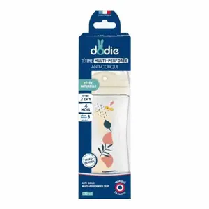 Comparateur de prix : Dodie Biberon Tétine Multi-Perforée Anti-Colique Rose +6M 330 ML