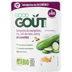 Comparateur de prix : Good Goût Compotée de courgettes, riz, lait de coco, curry et crevette...