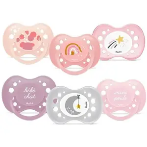Lot de 6 sucettes - DODIE - +18 mois - Fille pas cher