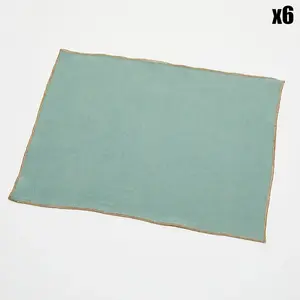 Apotheca - 6 Sets de table en lin lavé jade - 35x45 cm OS