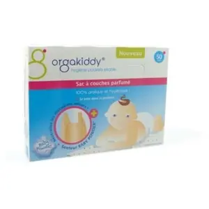 Comparateur de prix : Orgakiddy Sac à Couches Parfumé Talc Beige 50 Unités