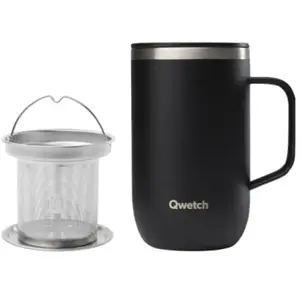 Qwetch - Mug tisanière isotherme inox Matt Noir 470ml - Qwetch pas cher
