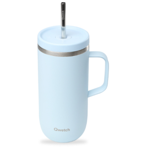 Qwetch - Cold cup isotherme avec anse en inox 600ml - Qwetch Pastel - Bleu pas cher