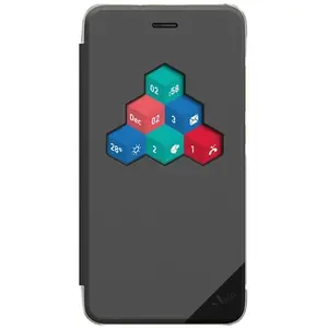 ETUI FOLIO GRIS AVEC FENETRE TRANSPARENTE POUR WIKO LENNY 3 pas cher