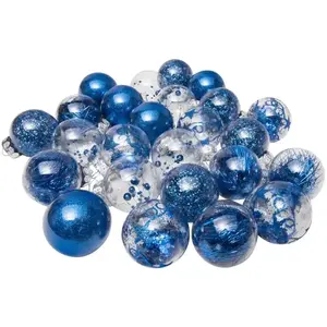 Comparateur de prix : Werka Pro - Boules de Noël brillantes 6 cm 25 pcs bleu