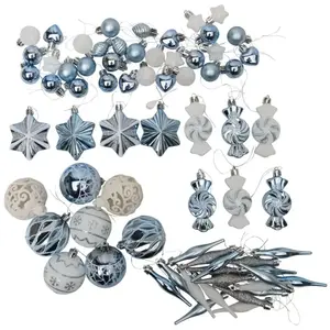 PROVENCE OUTILLAGE Décoration de sapin 73 pcs bleu pas cher