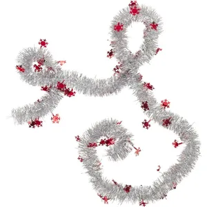 Werka Pro - Guirlande de sapin flocon ø 5cm 2 mètres rouge pas cher