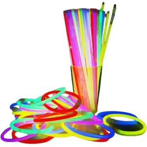 Pielno Tube De 100 Bracelets Fluo Lumineux - Multicolores pas cher