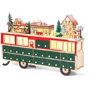 TODECO Calendrier de l'Avent en bois, 24 Tiroirs à remplir, Calendrier...