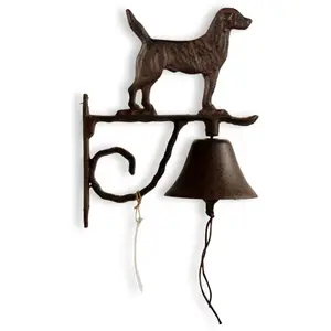 Décoration d'autrefois Cloche chien fonte marron 21x11x26cm