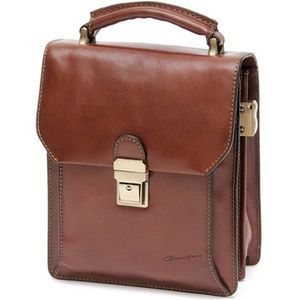 Comparateur de prix : Sacoche Homme Gérard Henon New Master GH 5511 en Cuir Marron - 2 Soufflets