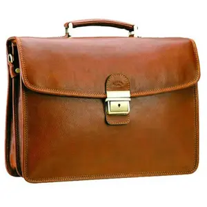 Cartable Gérard Henon Atout GH 2030 - Fauve - Refente De Cuir