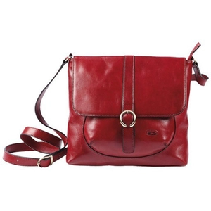 Sac besace Katana en cuir de Vachette collet K 82632 - Rouge - Femme pas cher