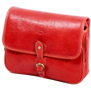 Comparateur de prix : Sac besace Katana - Rouge - Cuir de Vachette gras - Bandoulière ajustable