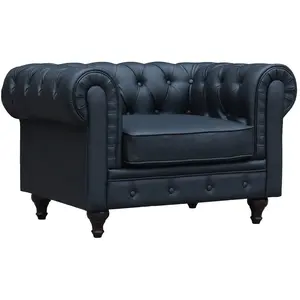Habitat et Jardin FAUTEUIL CHESTERFIELD ALIZA - NOIR pas cher