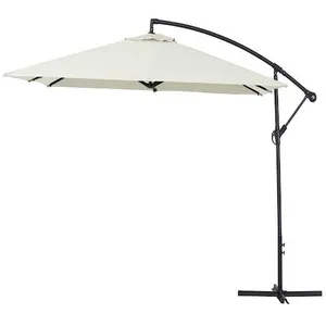 Parasol jardin déporté Alu "Ilios 3" - Carré - 3 x3 m - Ecru pas cher