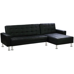 Habitat et Jardin Canapé d'angle convertible et réversible Theo - Noir - 4 places pas cher