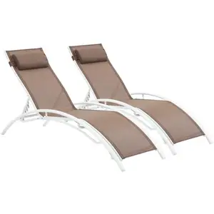 Comparateur de prix : Habitat et Jardin Bain de soleil en aluminium Beauty - Phoenix - Taupe - Lot de 2