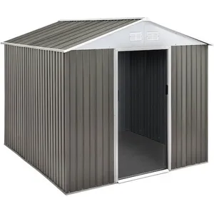 Comparateur de prix : Habitat Et Jardin - Abri jardin métal 'Dallas' - 8,84 m² - Taupe