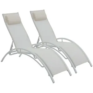 Comparateur de prix : Habitat et Jardin Bain de soleil en aluminium Beauty - Phoenix - Ecru - Lot de 2