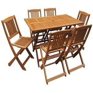 Salon de jardin bois bois 4 personnes 46.5 x 46.5 x 46.5 cm 7 pieces