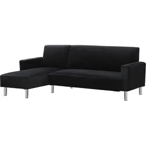Canapé d'angle tissu réversible "Rio" - 4 places - Gris anthracite