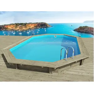 Comparateur de prix : Habitat Et Jardin - Piscine bois Miami 120 - 4.86 x 3.36 x 1.20 m