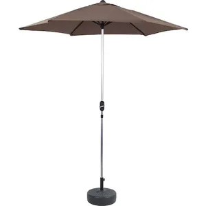 Comparateur de prix : parasol jardin droit alu sol - rond - ø 3m - taupe - avec pied lesté