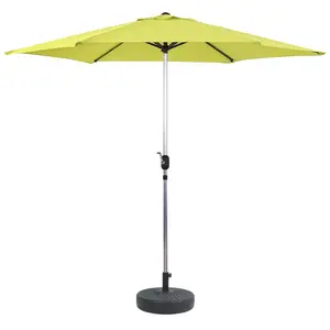 parasol jardin droit alu sol - rond - ø 3m - vert - avec pied à lester