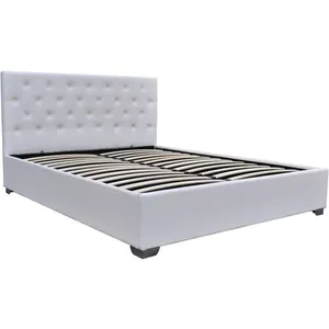 Comparateur de prix : Habitat et jardin Lit Double Avec Coffre "Tino" - 160 × 200 Cm - Blanc