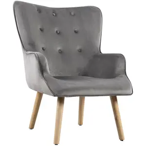 Comparateur de prix : Fauteuil scandinave en velours Odense - HABITAT ET JARDIN - 1 place - ...