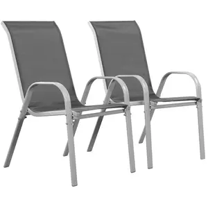 Comparateur de prix : Fauteuil jardin Textilène 'Cordoba' - Phoenix - Gris foncé - Lot de 2