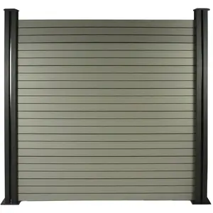 Comparateur de prix : Habitat et Jardin Lot de 6 lames composite de clôture  L160 cm x l25.8cm x ép. 2cm  Gris